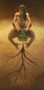 "Patience" Acrylic on canvas, 30x60"